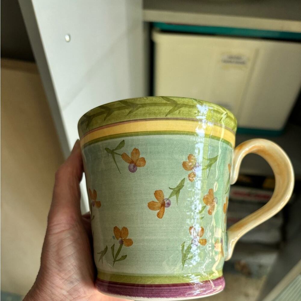 Set/2- Discontinued Home Trends Peasant Poetry Mugs